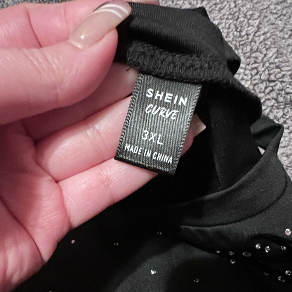 High neck Rhinestone Bodysuit - Picture 3 of 4